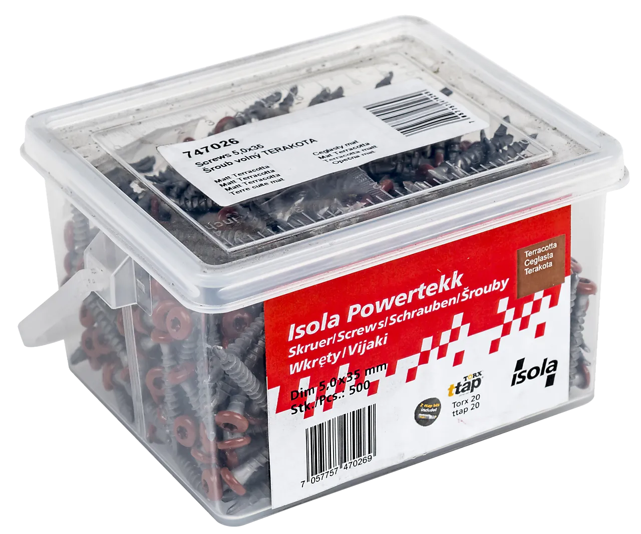 Skruer Isola Powertekk 5x35mm terracotta