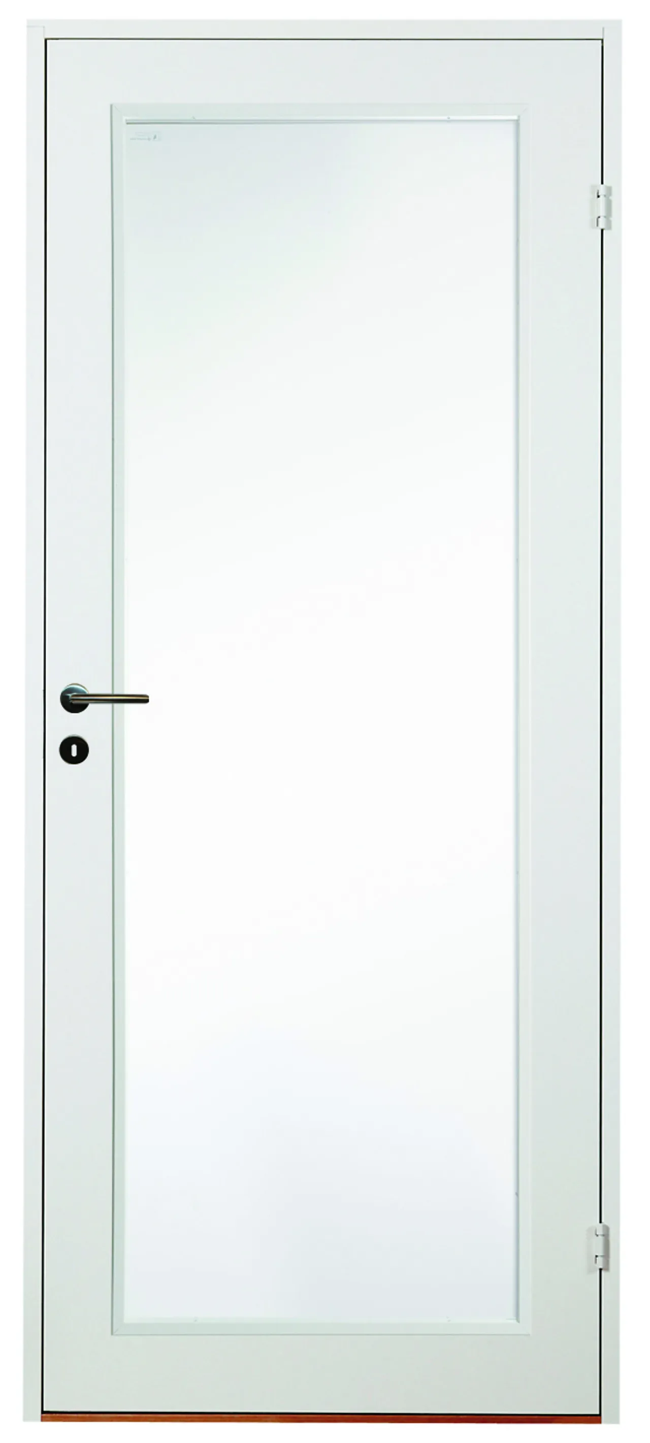 Innerdør slett helt glass 90x210 dørblad slett lett helt glass hvit