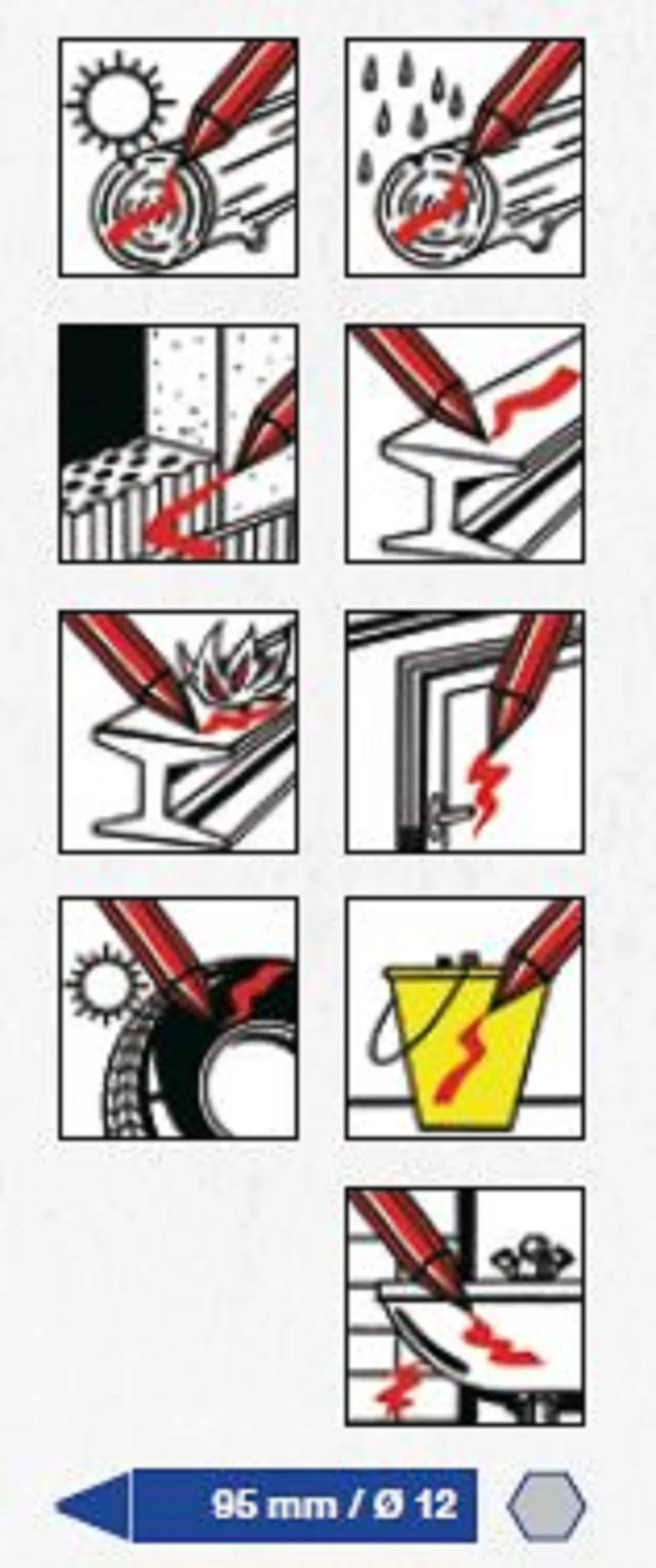 Merkekritt 798 rød 12 stk null - null - 3 - Miniatyr