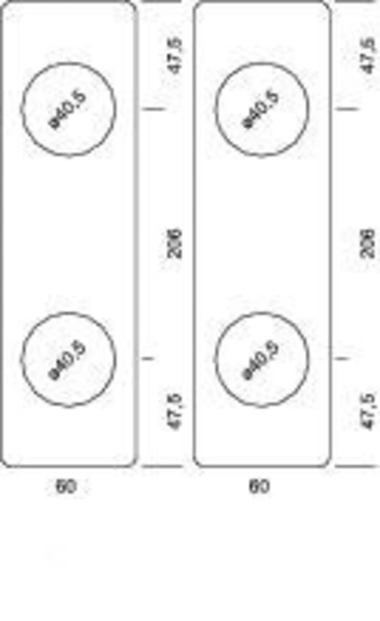 Langskilt 2x60x206 mm børstet rustfritt null - null - 2 - Miniatyr