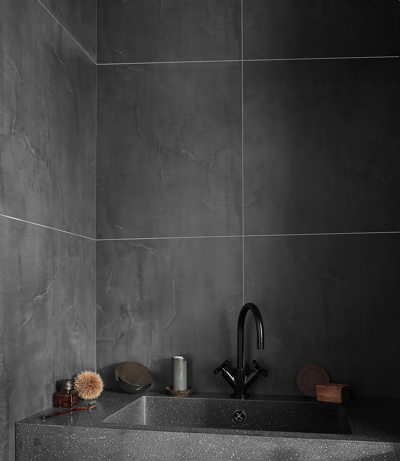 BerryAlloc wall&water-sort kalk 60x60 cm lys grå null - null - 2 - Miniatyr