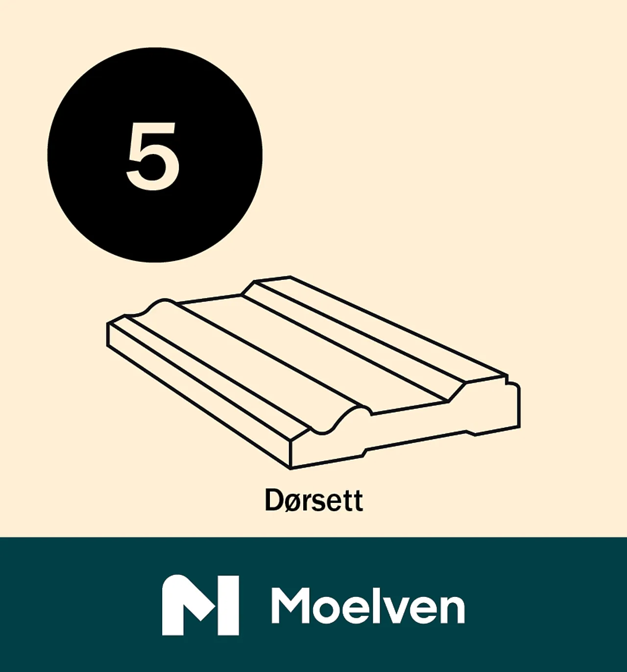 Dørsett Klassisk hvit bomull S0502-Y 15x70 mm null - 15x70 mm - 2 - Miniatyr
