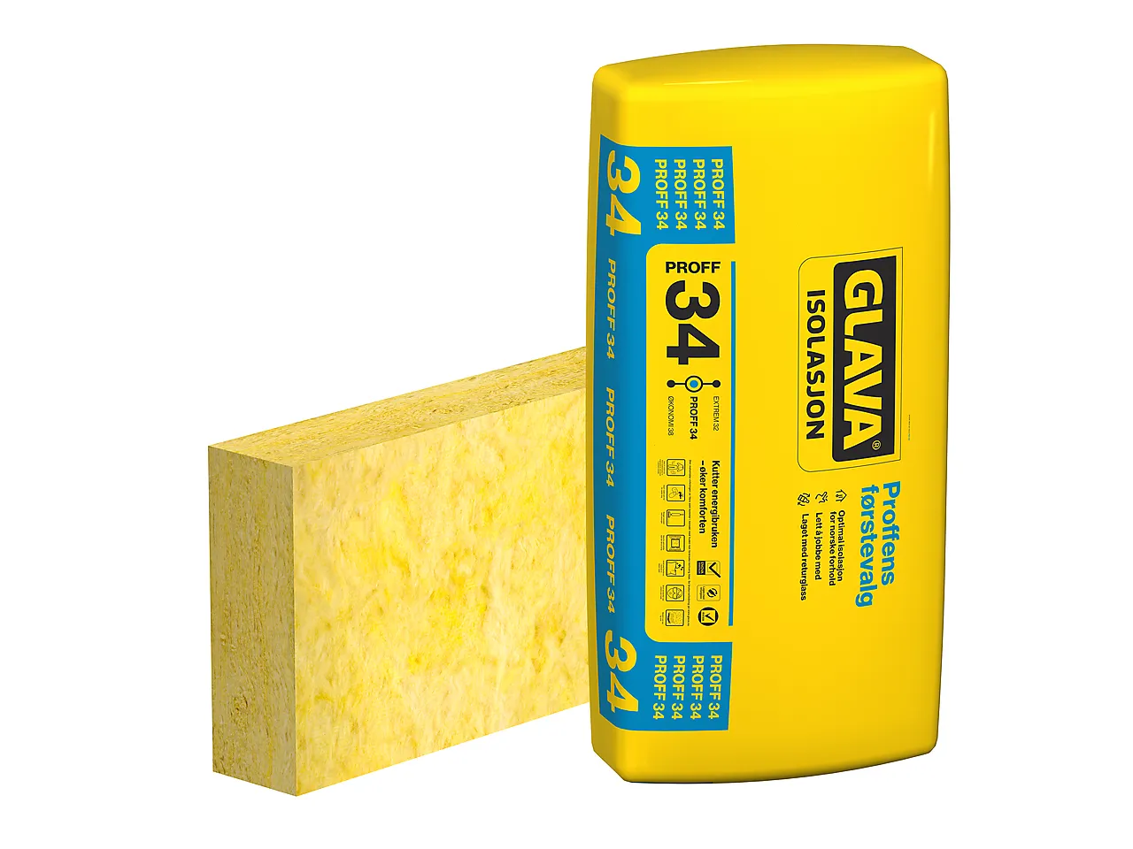 Isolasjon proff 34 plate 200x570x1200 mm 5 stk Isolasjon proff 34 plate 200x570x1200 mm 5 stk