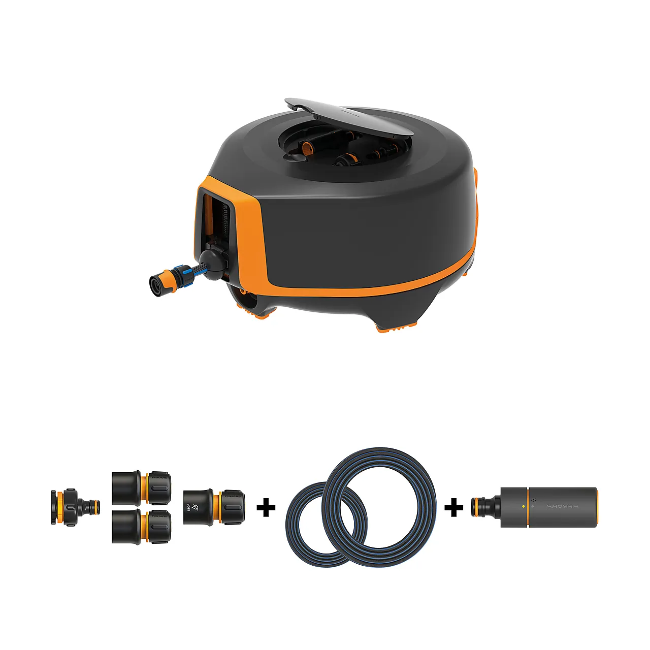 Fiskars slangetrommel X-series XL auto 25 meter null - null - 2 - Miniatyr