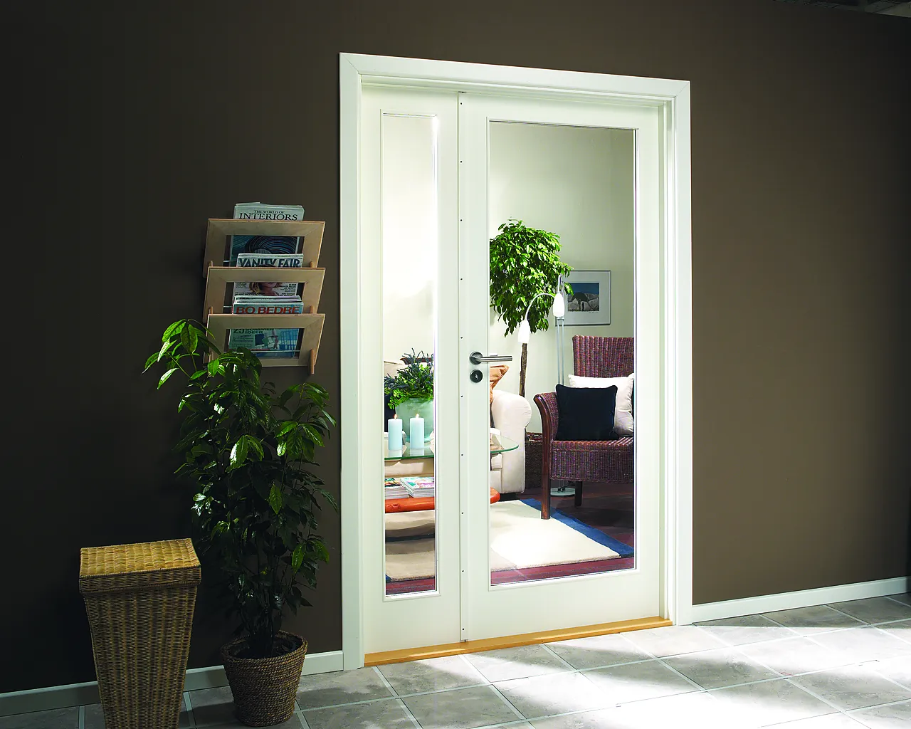 Easy glassdør 100x210 cm hvit