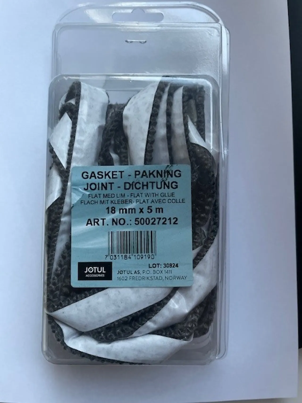 Glassfibersnor Ø150 mm 18 mm x 1,8 mm x 5 meter sort med lim null - null - 2 - Miniatyr