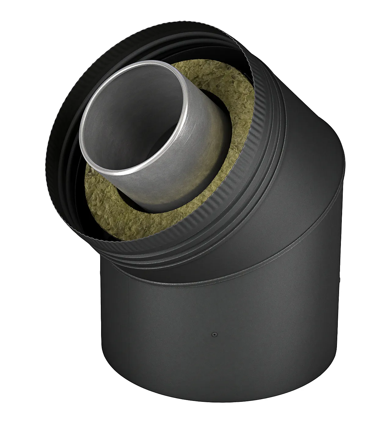 Vinkel 45gr ø280 tilluft svart