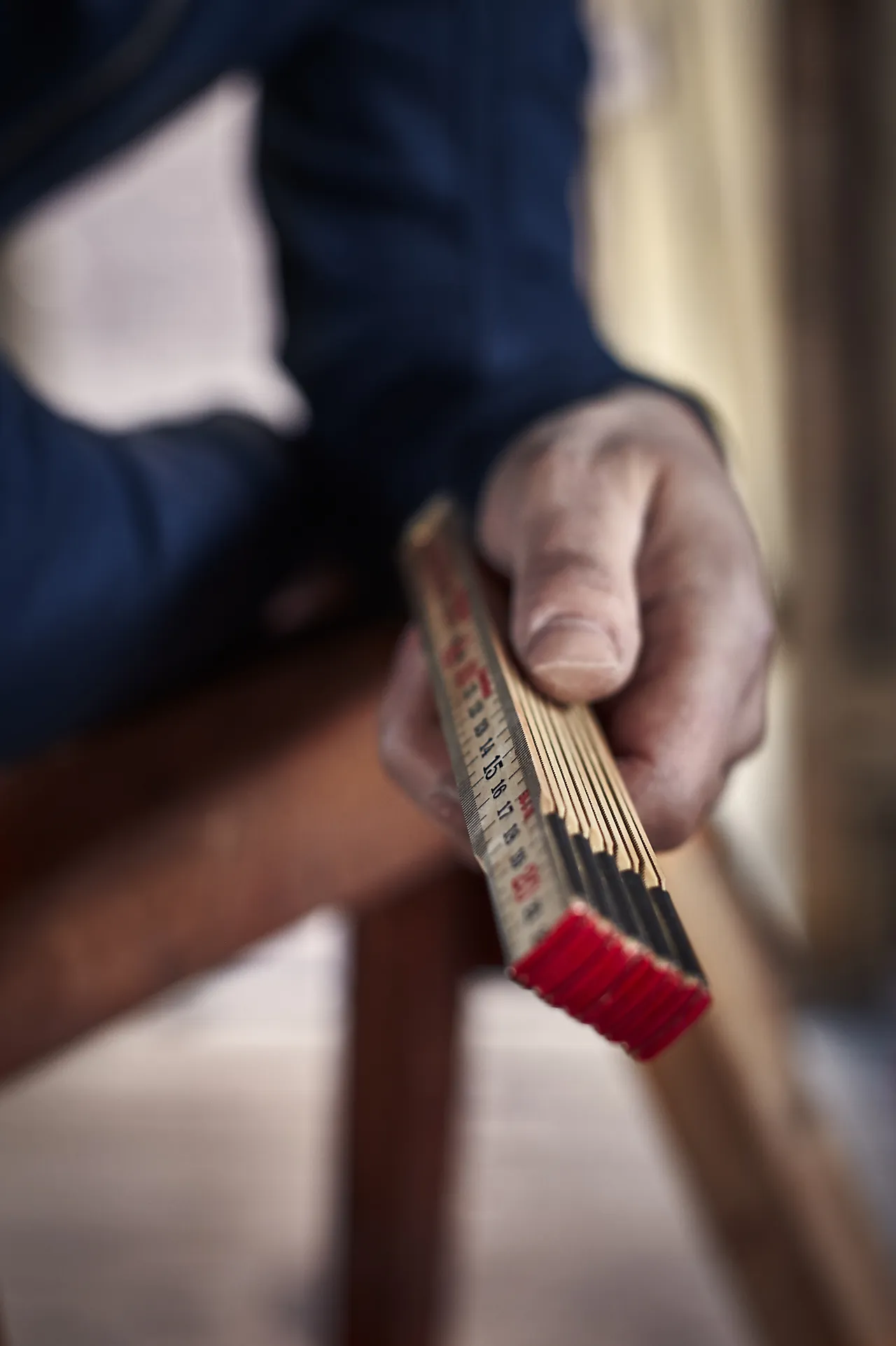 Meterstokk 2 meter tre 59-2-10 metrisk gradering null - 2 - 2 - Miniatyr