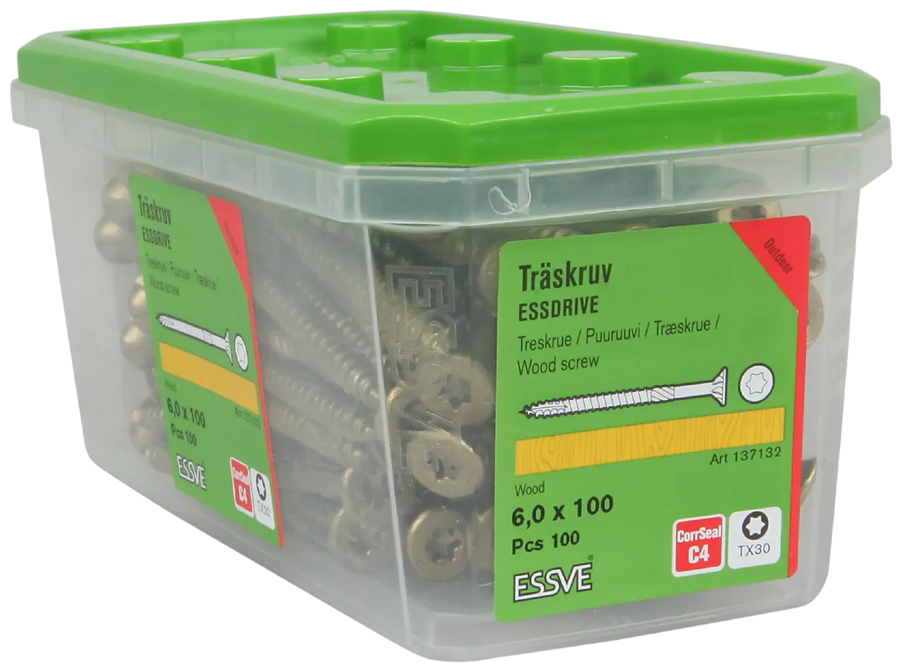 Treskrue essdrive 6x100 senkhode corrseal 100 stk null - null - 3 - Miniatyr