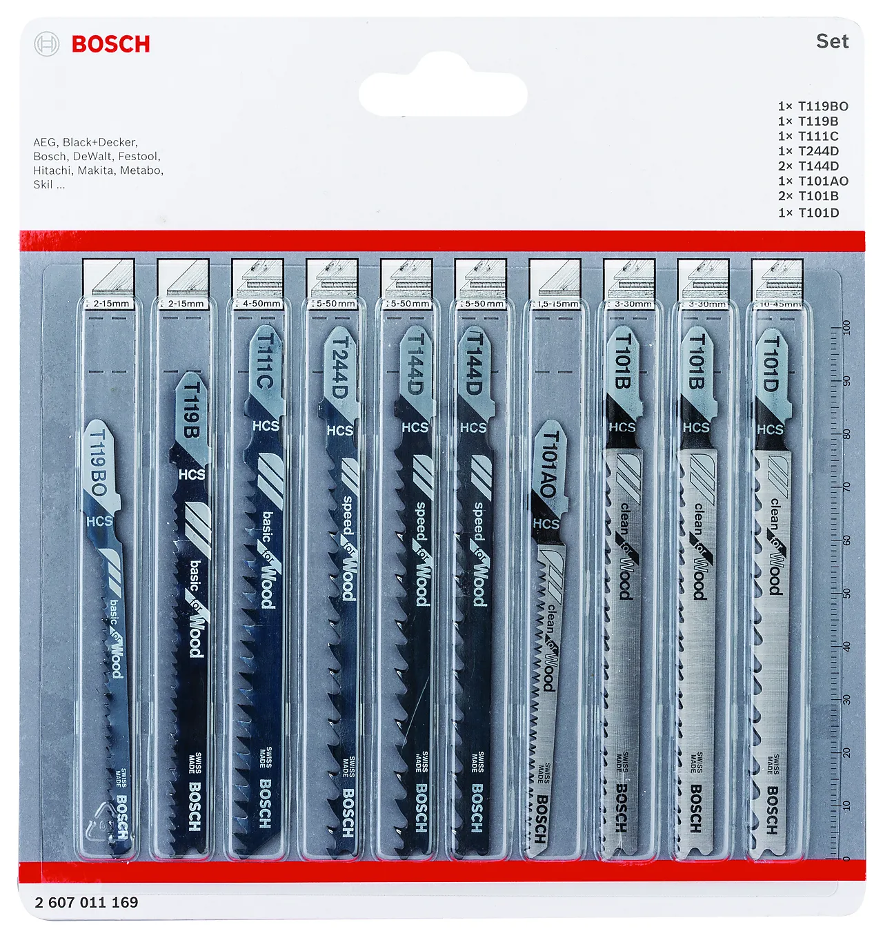 Stikksagbladsett tre pakke a 10 stk