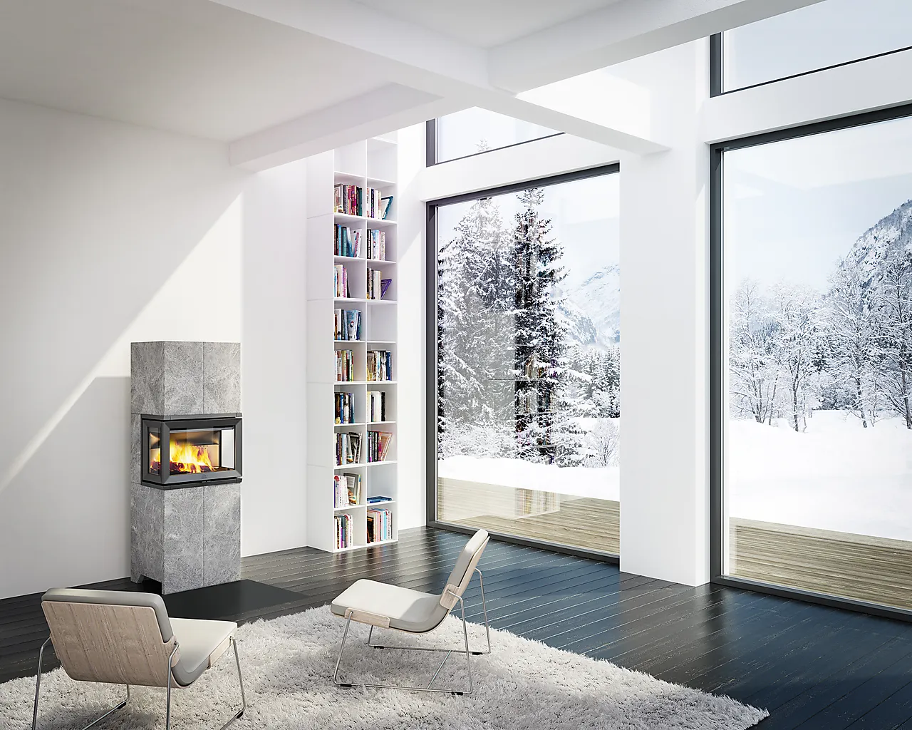 Varmelagrende klebersteinspeis med god utsikt til flammene null - null - 2 - Miniatyr