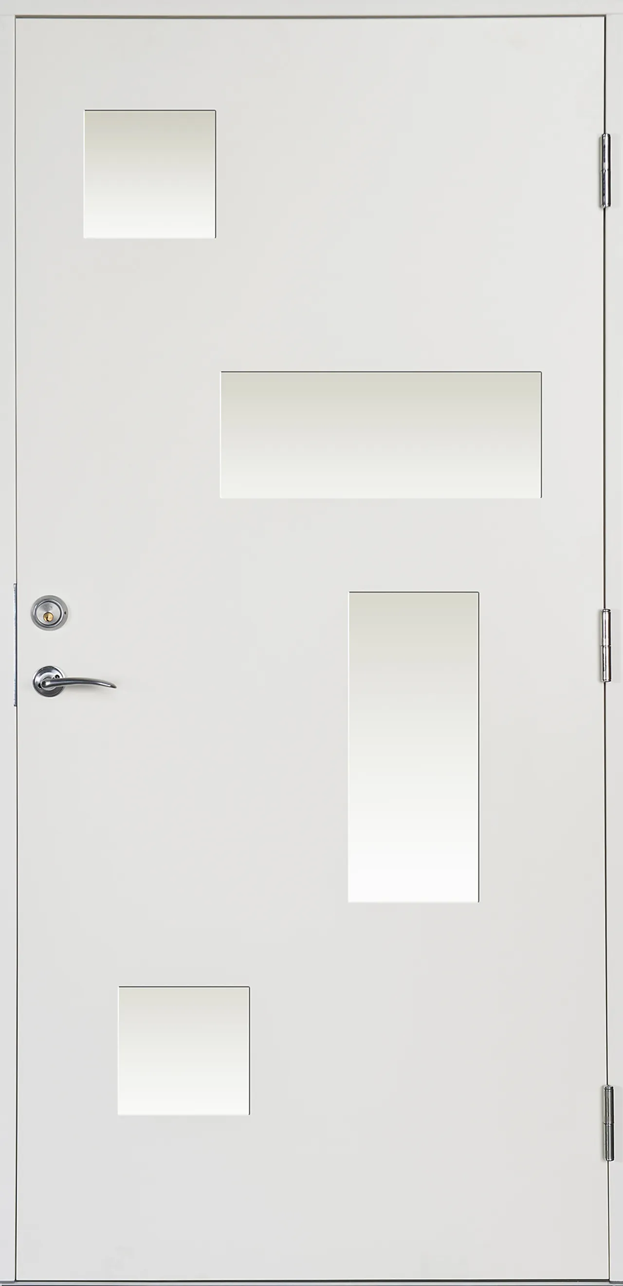 Ytterdør Melsomvik hvit 100x200 cm m/sotet glass høyrehengslet