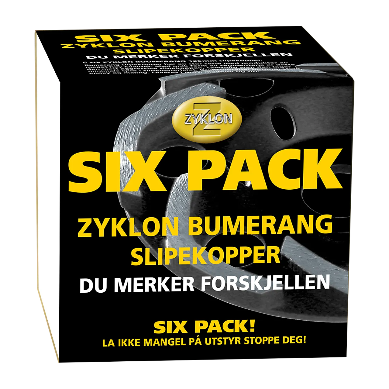 Slipekopper bumerang 6 stk pr pakke 125mm grov