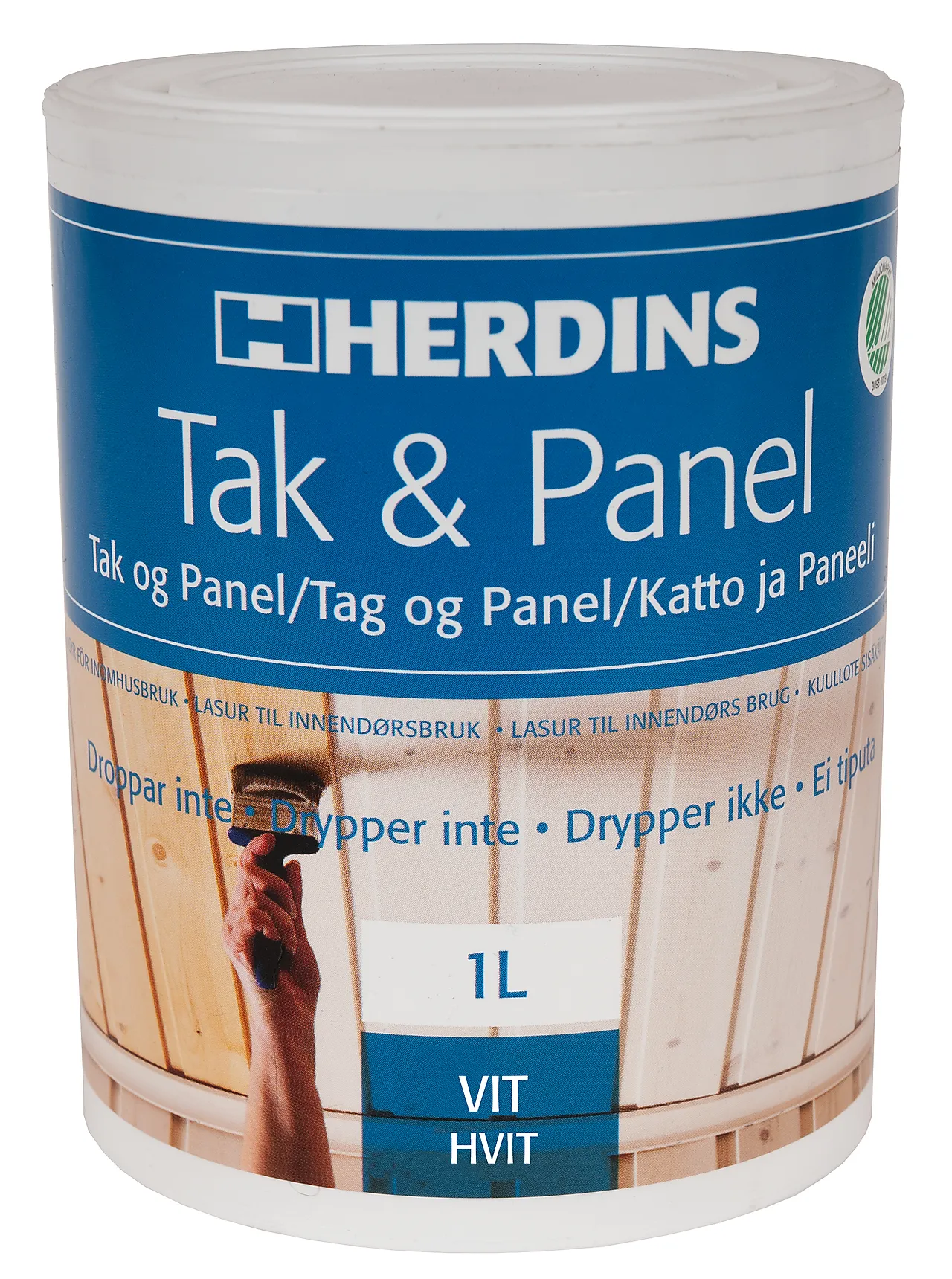 Herdins tak og panelhvitt lasur 1 l Herdins tak og panelhvitt lasur 1 l