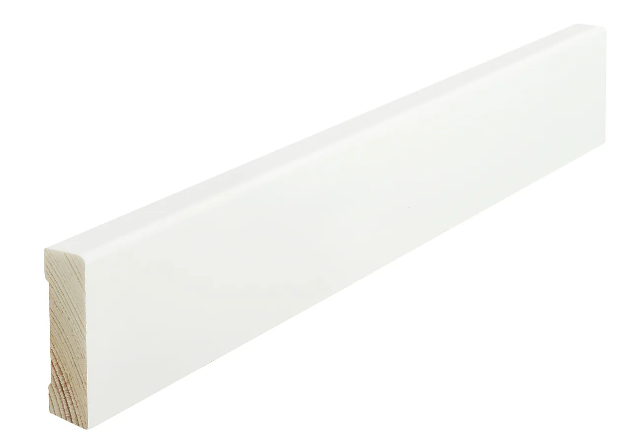 Gulvlist furu rund hvit bomull S0502-Y 12x45x4400 mm null - 12x45x4400 mm - 3 - Miniatyr