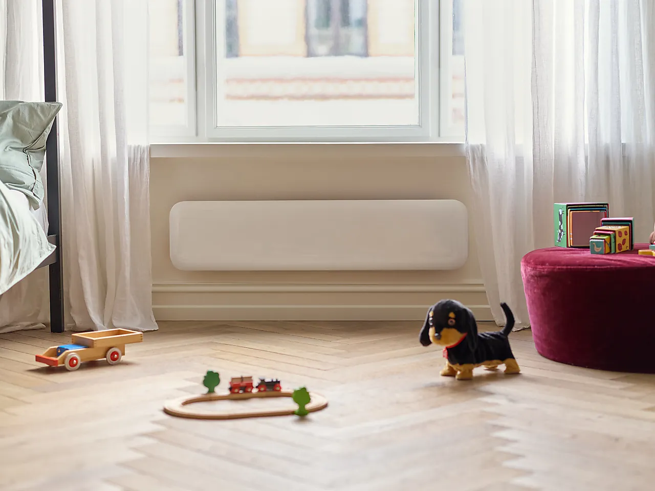 Panelovn stål list 850 watt hvit null - null - 3 - Miniatyr