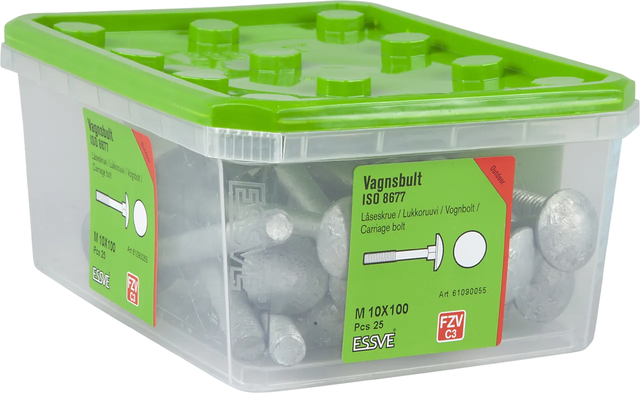 Låseskrue m10x100 din603 fzv -25 varmforsinket stål iso8677 null - null - 2 - Miniatyr