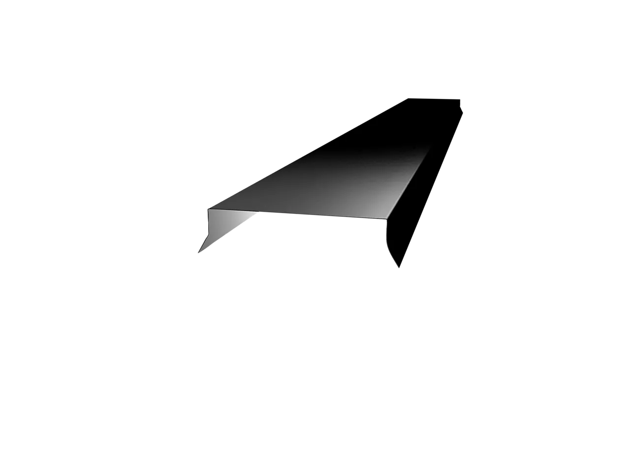 Vannbordbeslag 4" 2 meter sort Vannbordbeslag 4" 2 meter sort