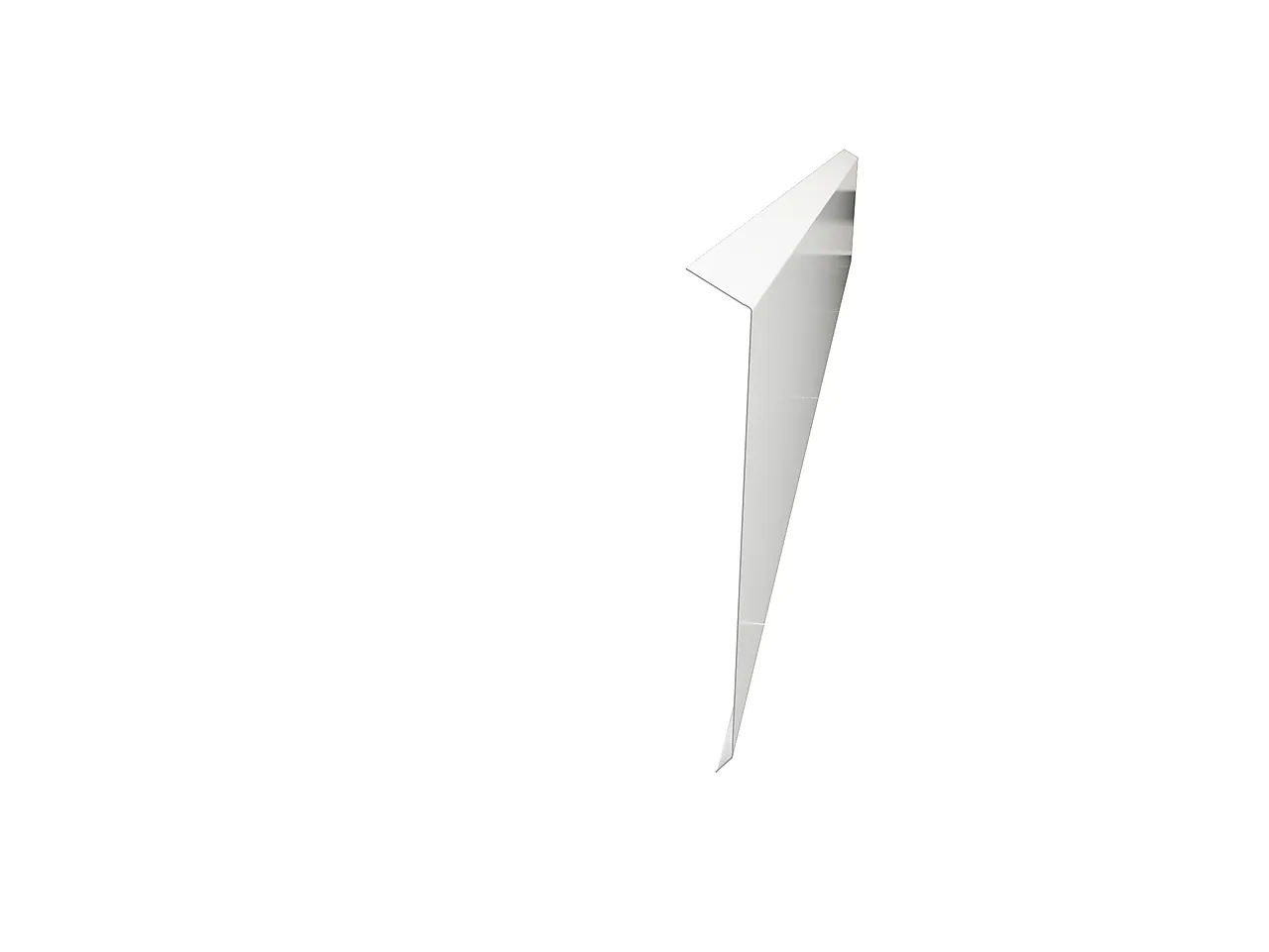 Takfot l-tak stål 200mm hvit 2m takrenne isola