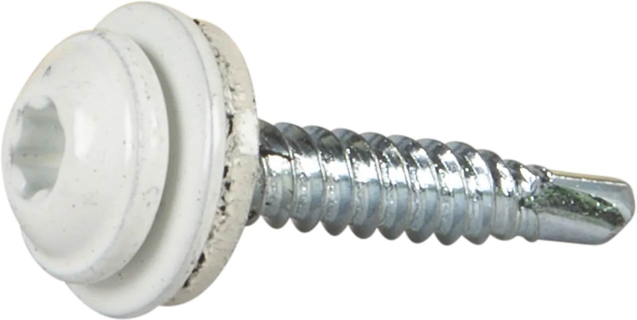 Vannbrettskrue hvit 4,2x25 fzb -100 borspiss ral 9010 blankforsinket null - null - 2 - Miniatyr