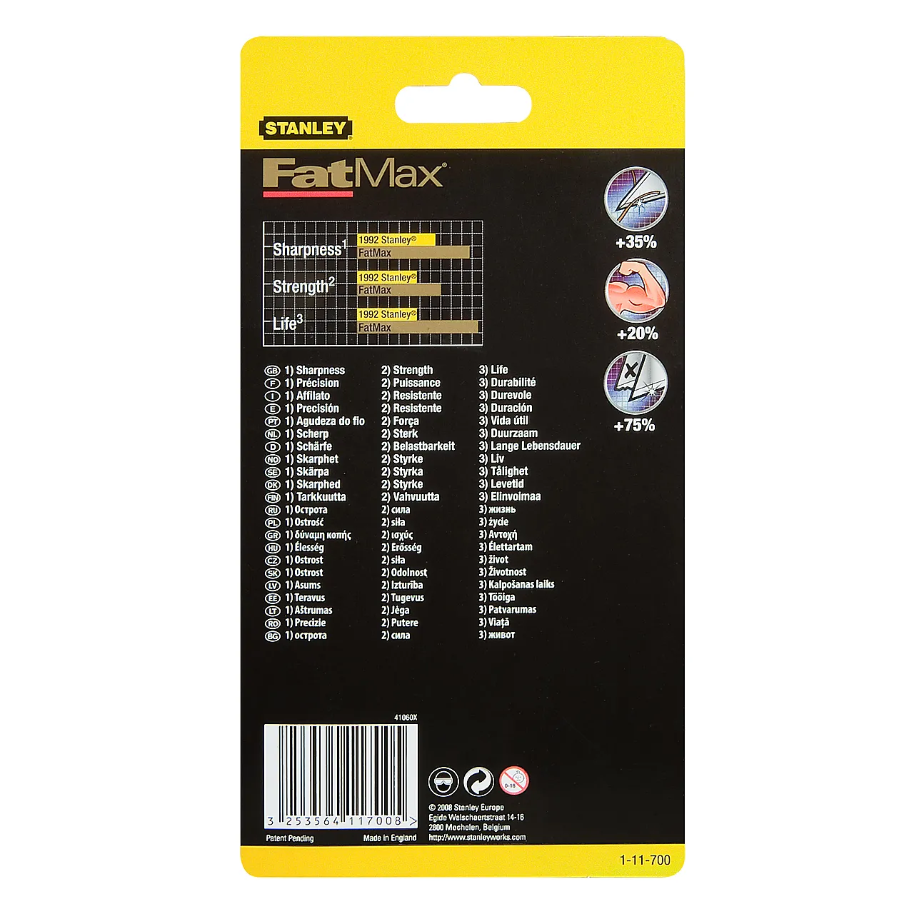 Stanley knivblad fatmax std 100 pk 1-11-700 Stanley knivblad fatmax std 100 pk 1-11-700