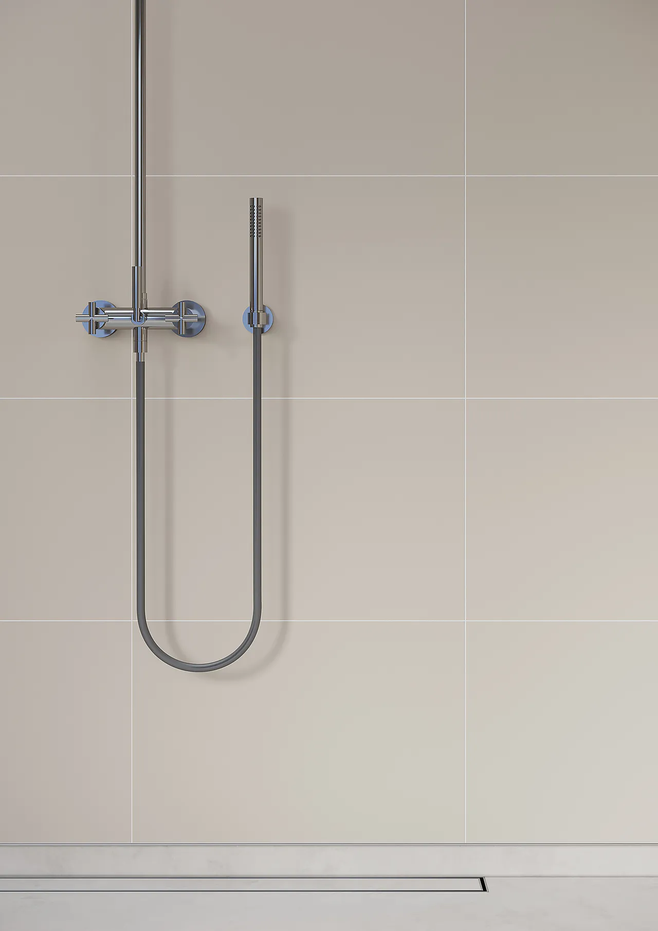 Baderomsplate warm grey 60x40 cm