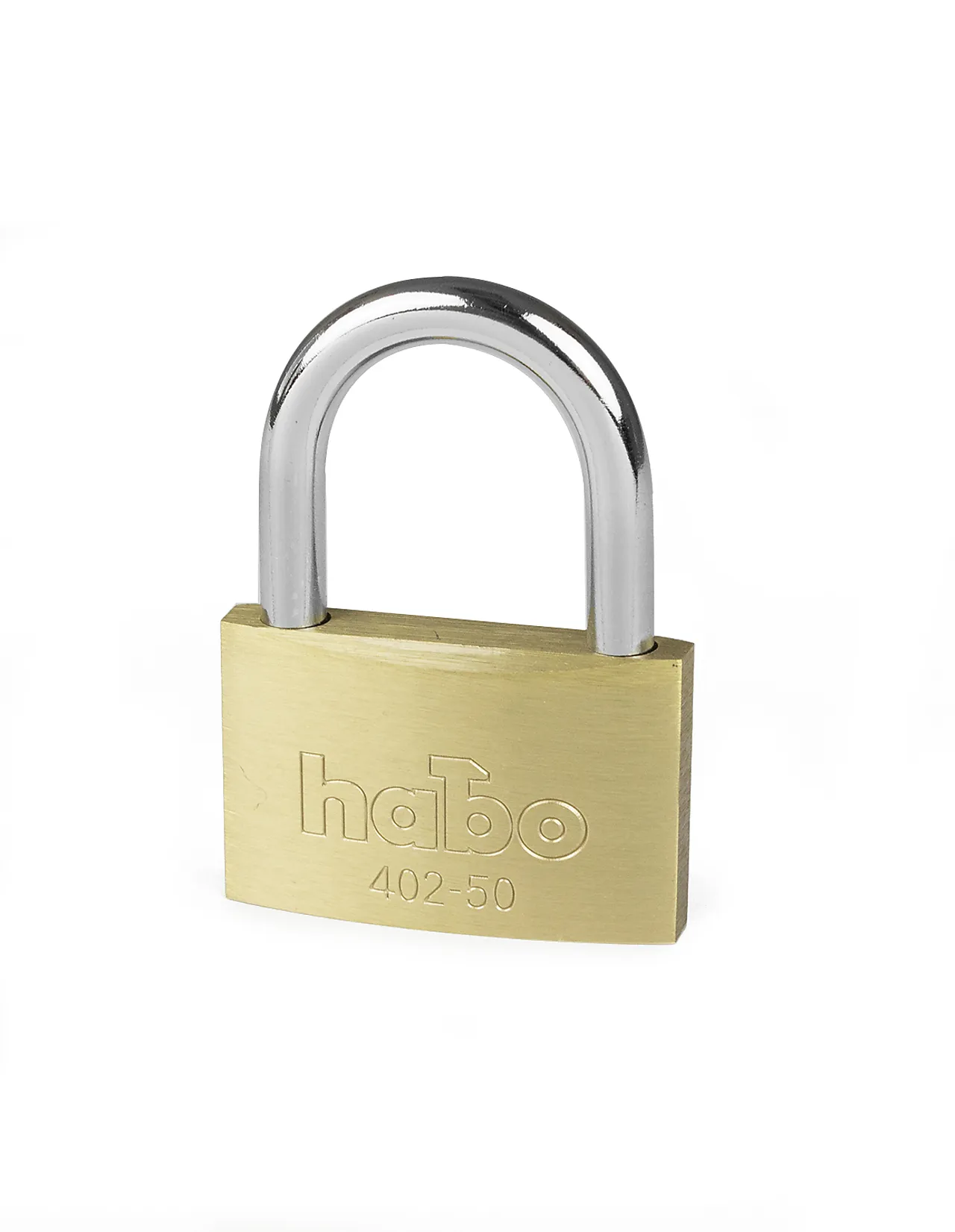 Habo hengelås 402-50 messing høy bøyle