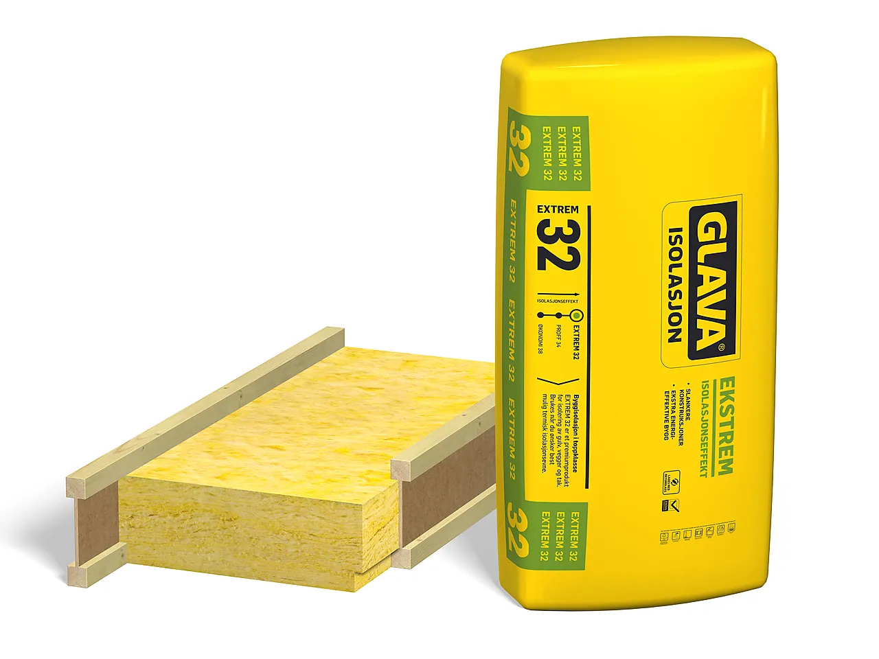 Isolasjon Extrem 32 100x600x1200 mm 6 stk Isolasjon Extrem 32 100x600x1200 mm 6 stk