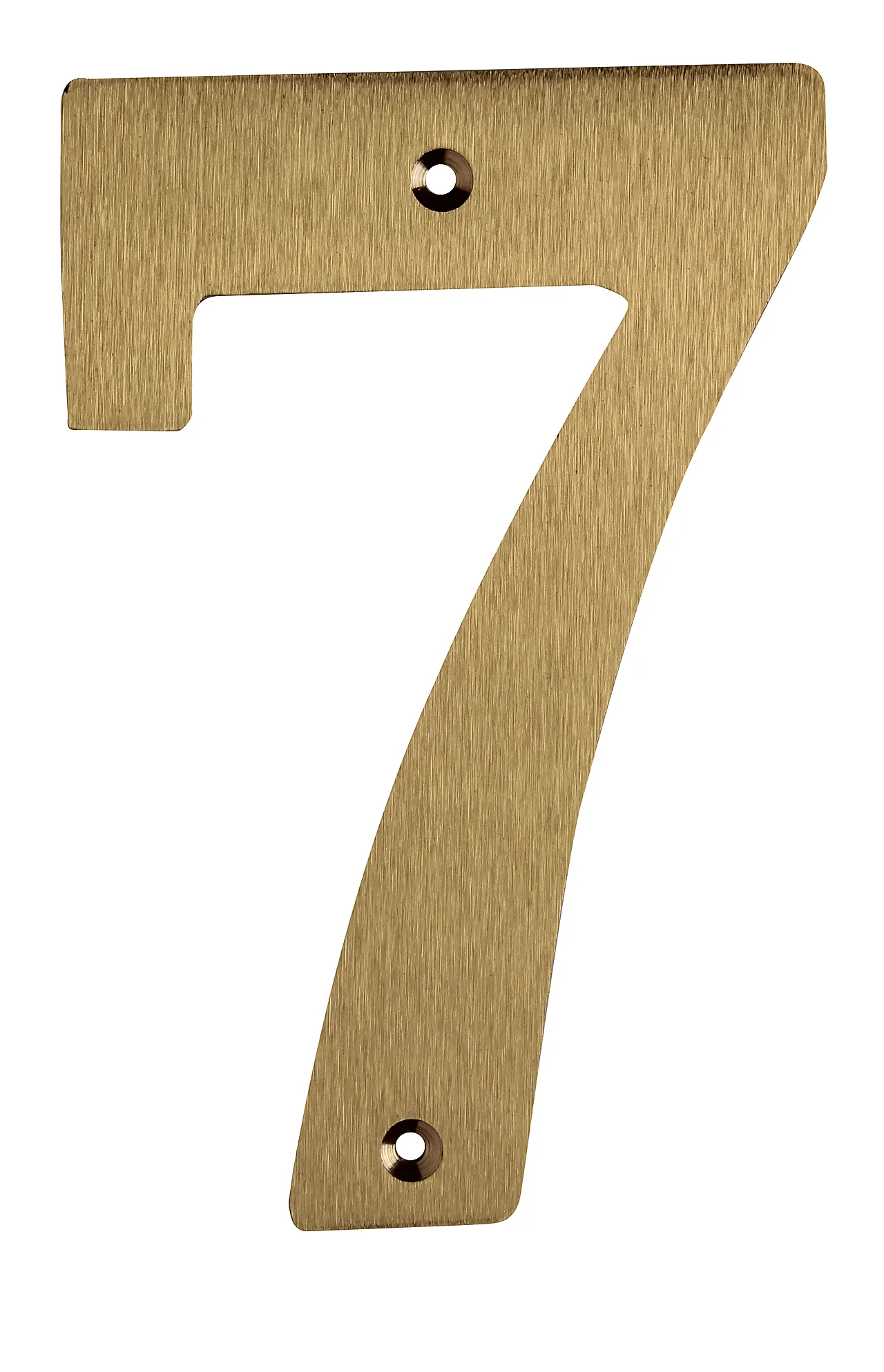 Husnummer matt messing 7-tall 140 mm