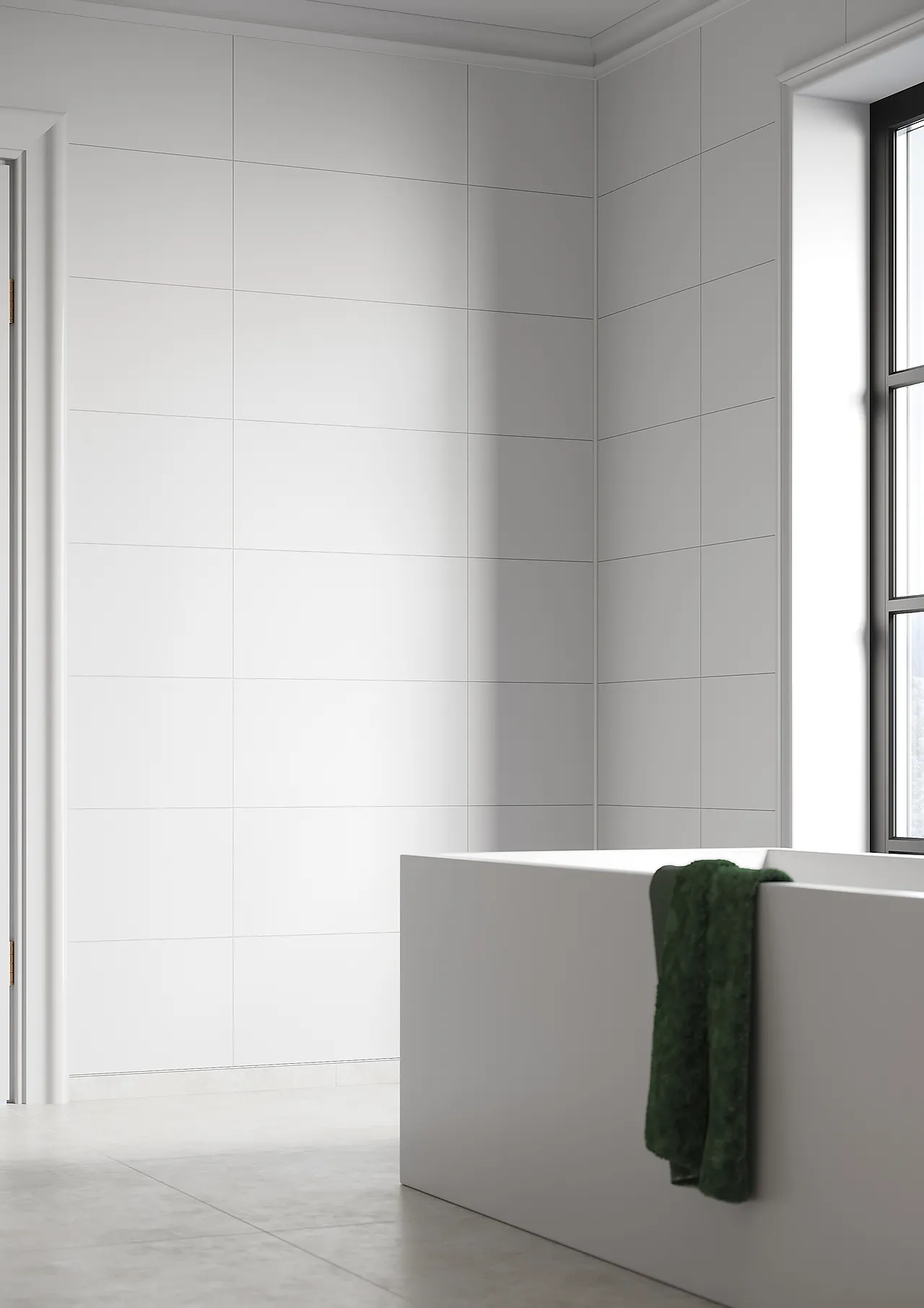 Baderomsplate flis 60x30 cm white 10x620x2400 mm Baderomsplate flis 60x30 cm white 10x620x2400 mm