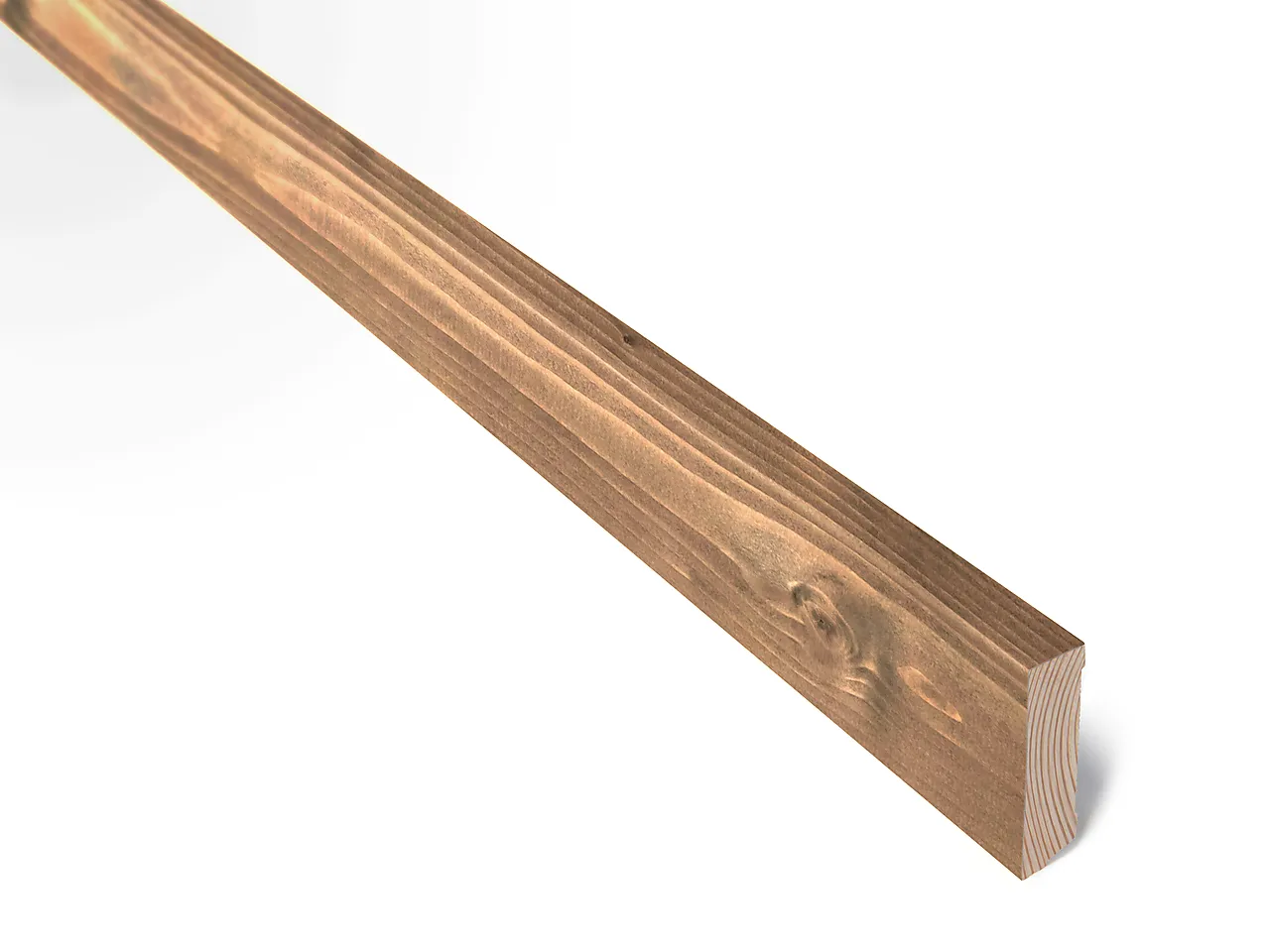 Furu 15x056 fot moderne tyribrun fot/taklist malt tyribrun