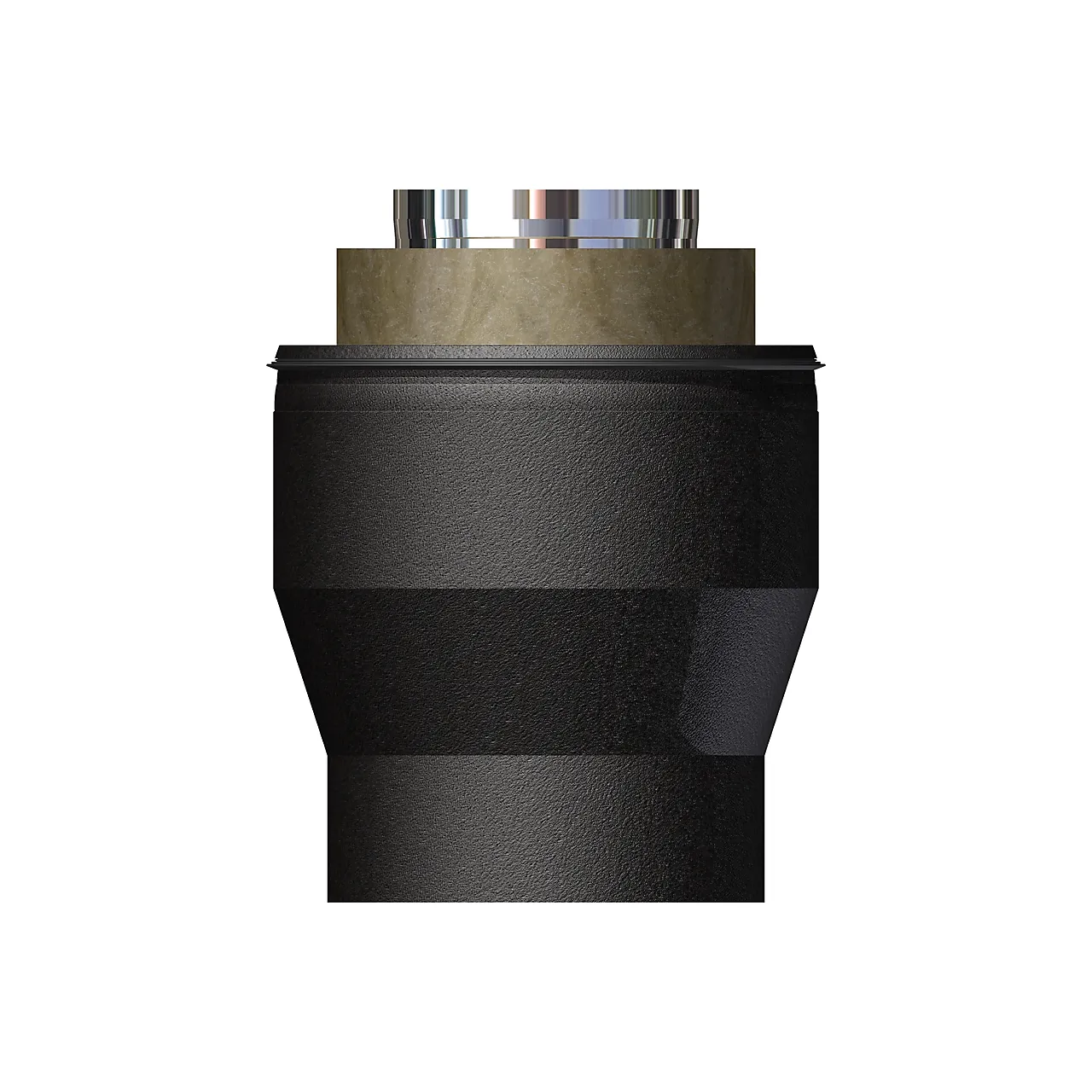 Overgang ø150/combi halv/hel sort byggelengde 250mm