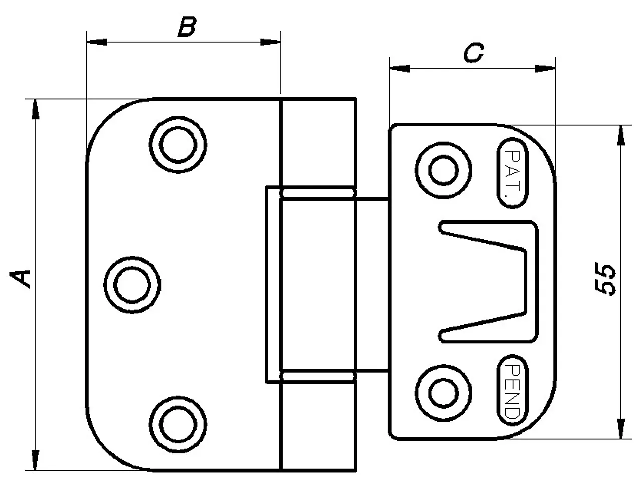 Hengsel snap-in gull pakke a 2 stk null - null - 2 - Miniatyr