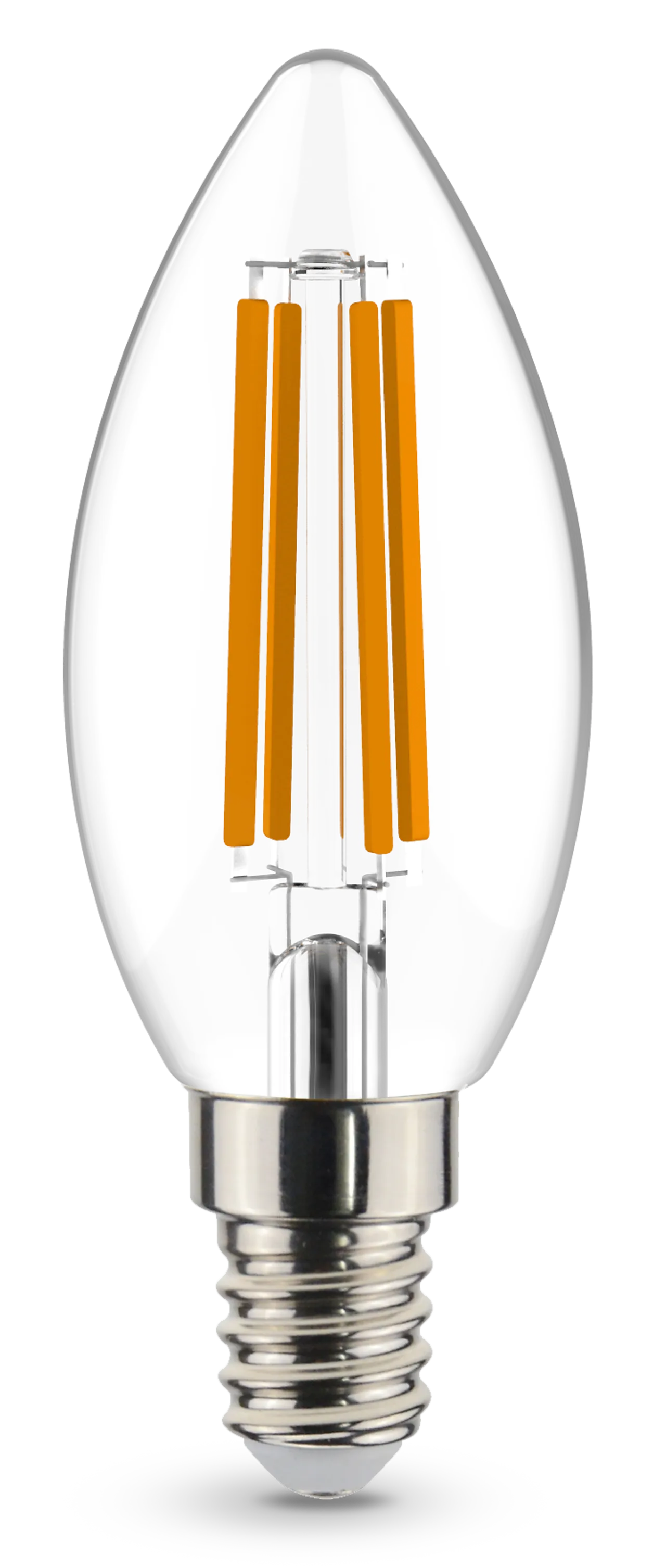 Lyspære led filament kronepære flameswitch E14 4 Watt