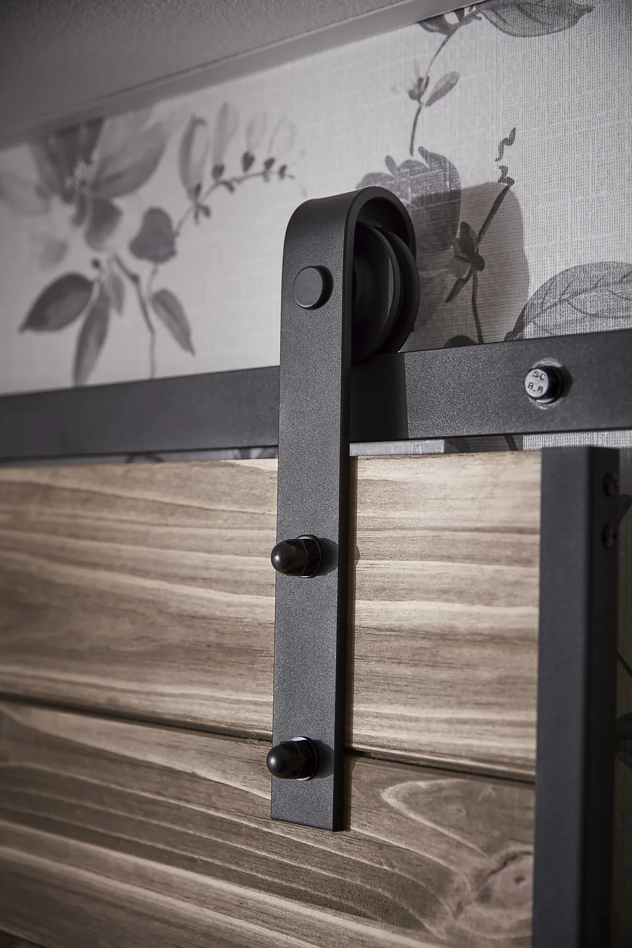 Skyvedørsbeslag retro 2 meter sort null - null - 3 - Miniatyr