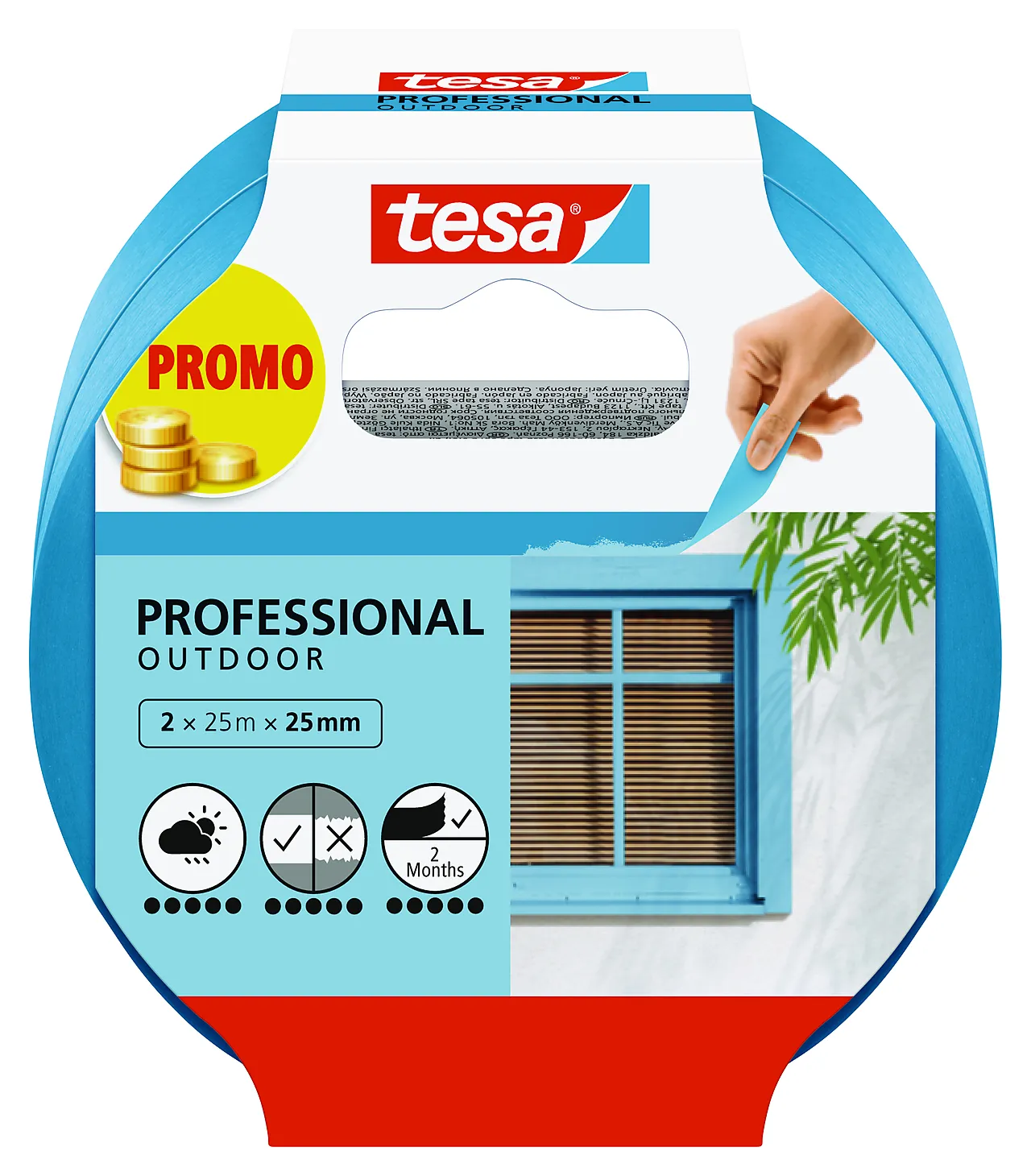 Maskeringstape Precision utendørs 2pk 25 m x 25 mm null - null - 2 - Miniatyr