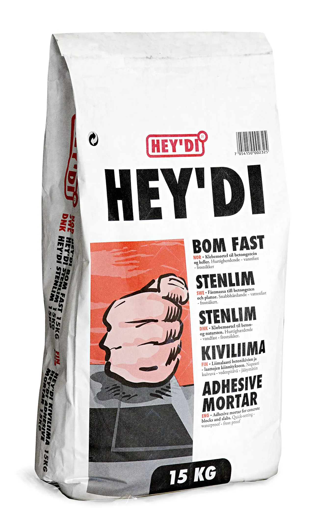 Mørtel bom fast 15 kg heydi sementbasert klebemørtel for heller Mørtel bom fast 15 kg heydi sementbasert klebemørtel for heller