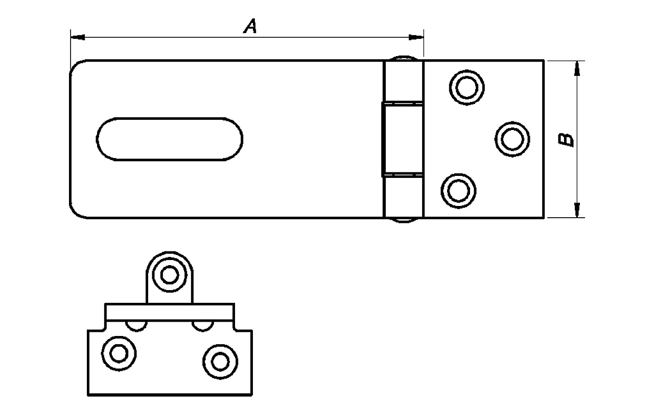 Haspe 100mm rustfri null - null - 2 - Miniatyr