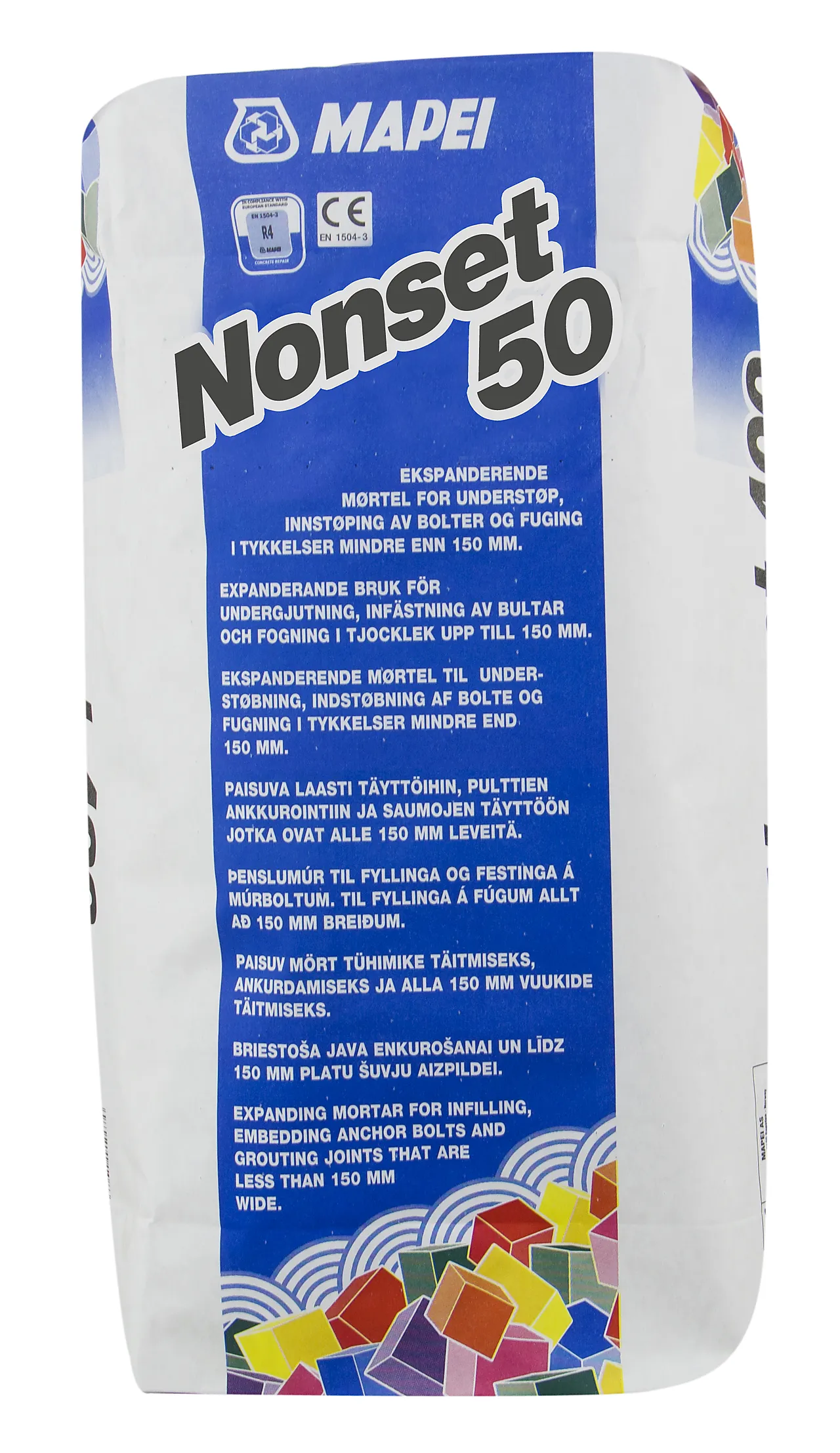 Mørtel ekspanderende fjellbolter 25 kg