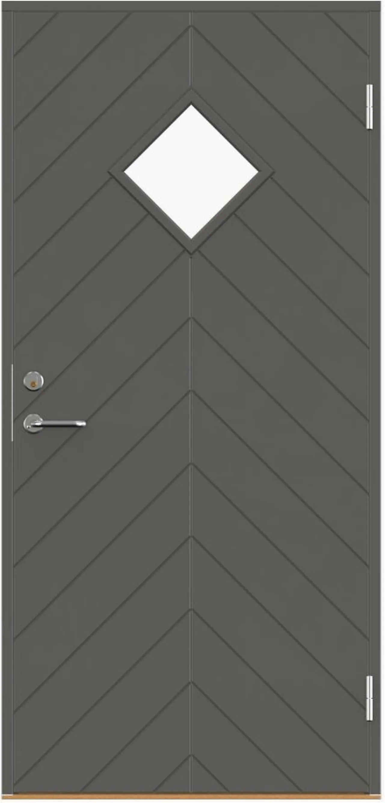 Dørsett yd p-1400 8x20v mørk grå ncs s7000-n klart glass