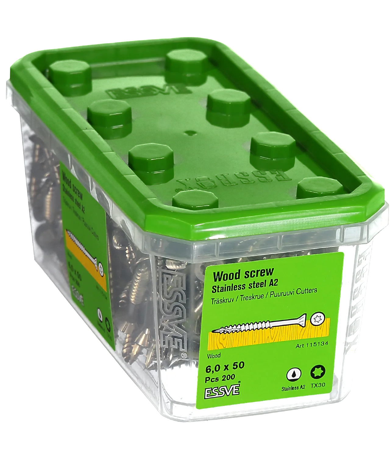 Treskrue utv sh 6x50 a2 -200senkhode a2 rustfritt stål null - null - 2 - Miniatyr