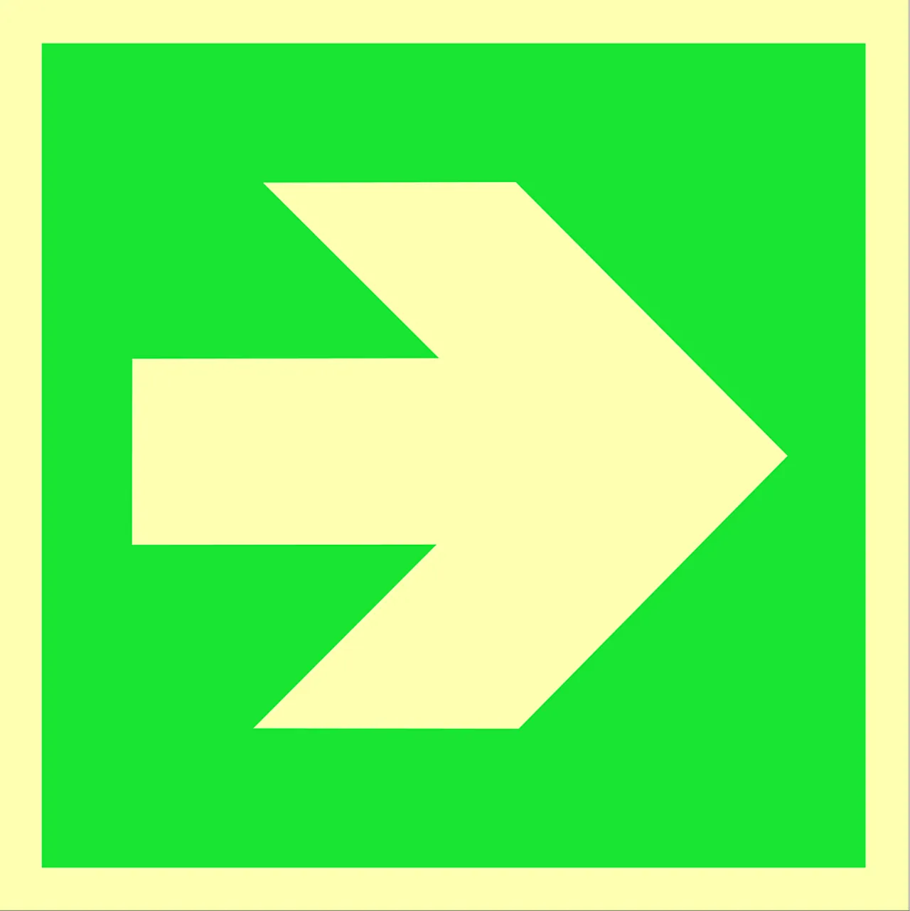 Skilt nødut retningspil rett 15x15 1,2 mm etterlysende alu 150 mcd Skilt nødut retningspil rett 15x15 1,2 mm etterlysende alu 150 mcd