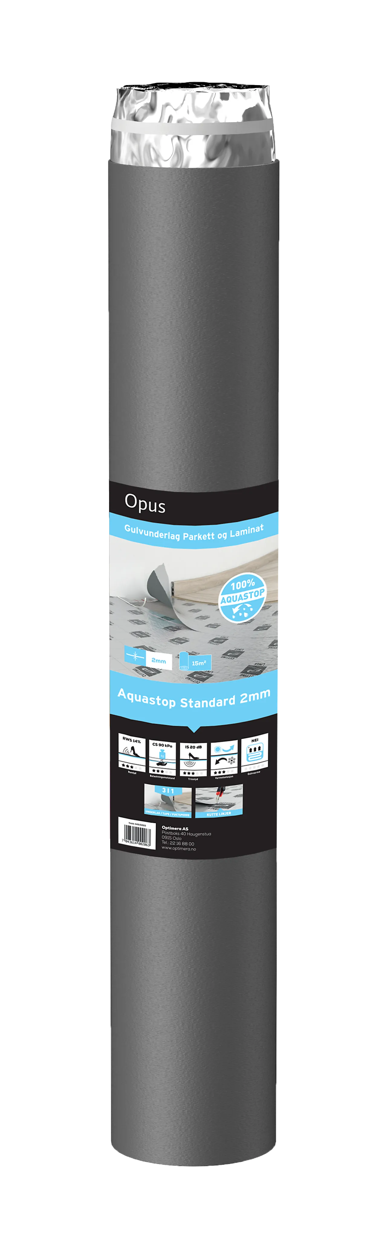 Gulvunderlag Aquastop Standard 2 mm 1x15 m Gulvunderlag Aquastop Standard 2 mm 1x15 m