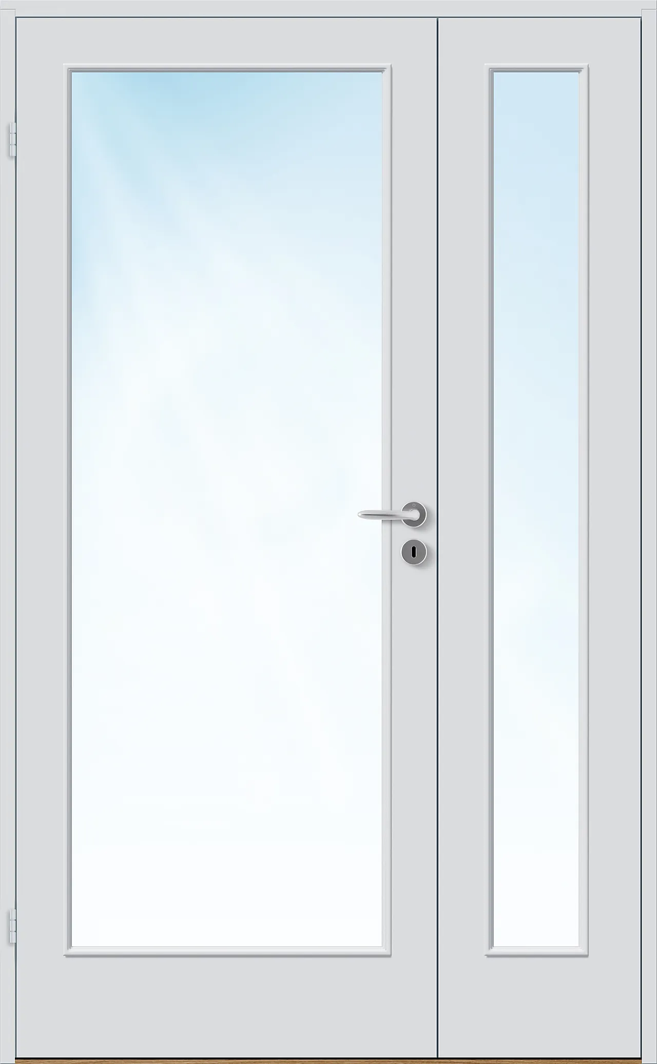 Sidefelt innerdør Sletten helglass hvit 40x210 cm