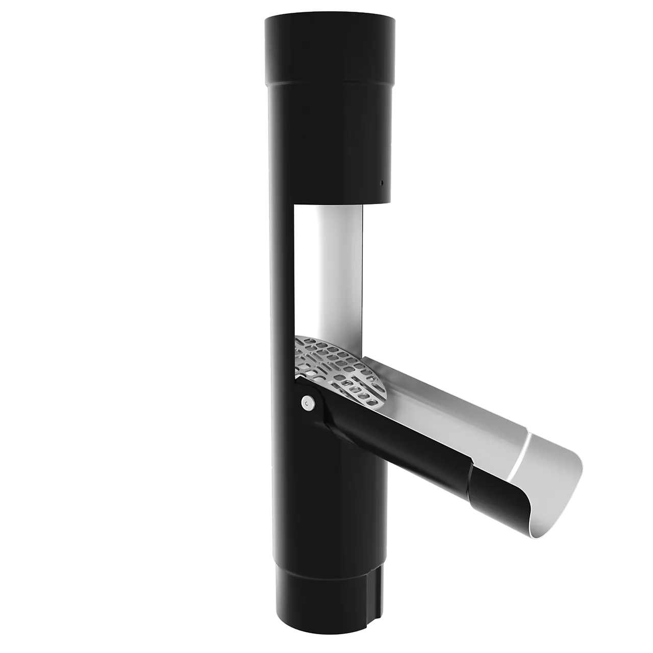 Løv-/vannsamler 70mm sort grøvik n70 k