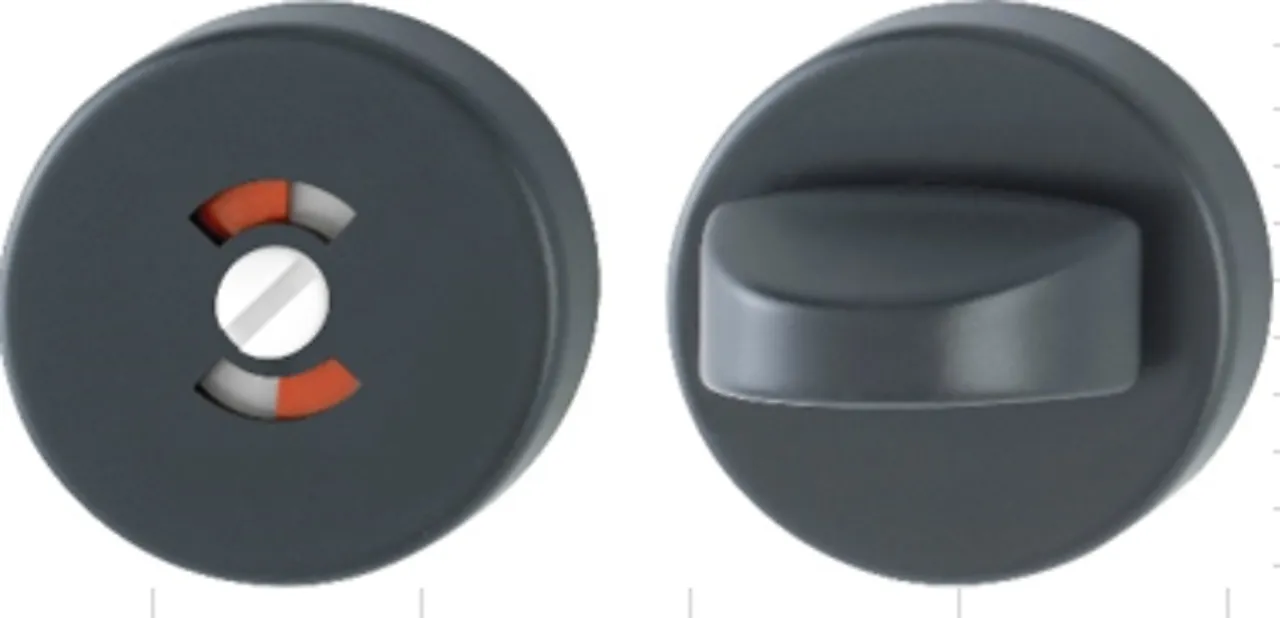 Vrider wc ledig/opptatt black matt rød og hvit indikator