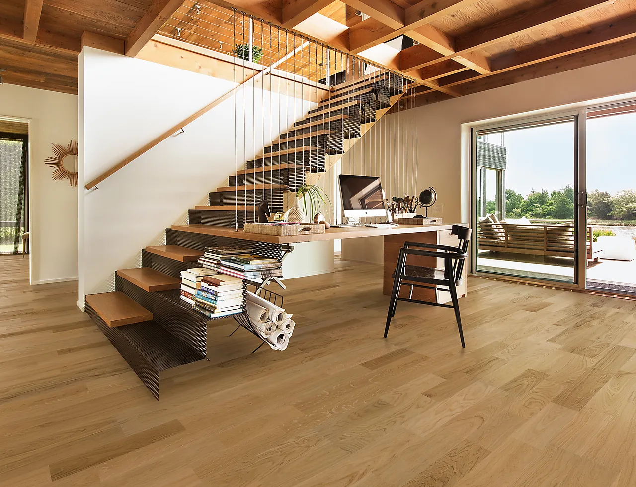 Parkett eik verona 2-stav børstet ultramatt lakk null - null - 2 - Miniatyr