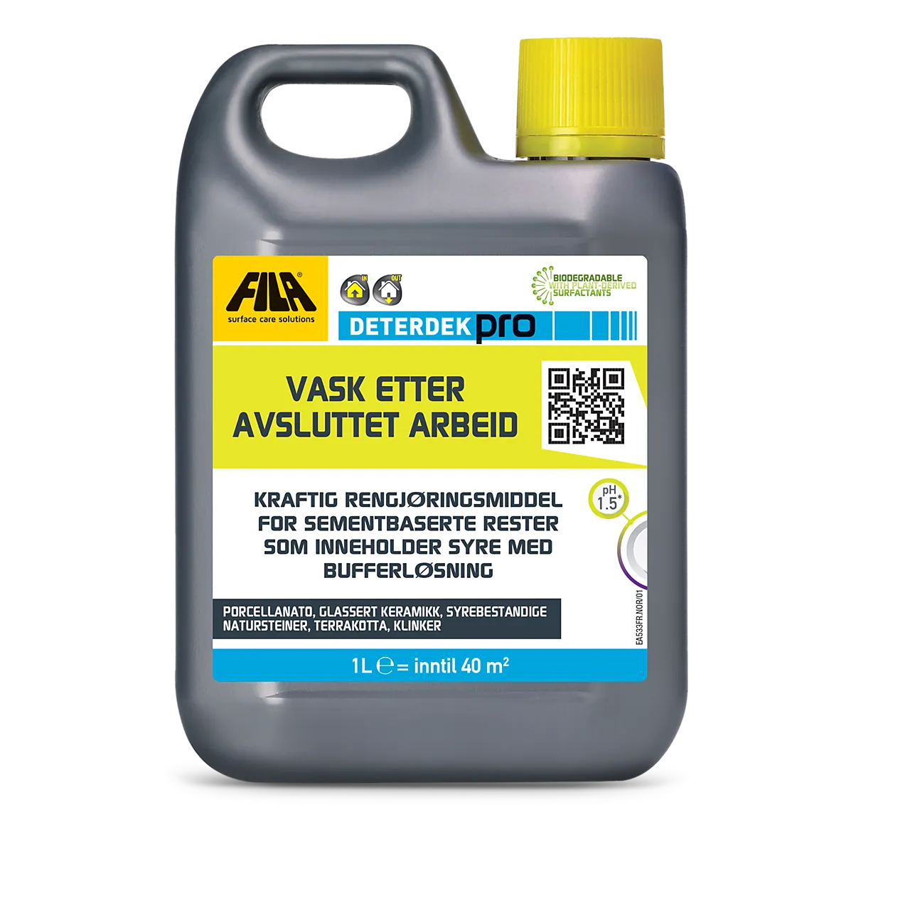 Vaskemiddel deterdek pro 1l fila syrevask