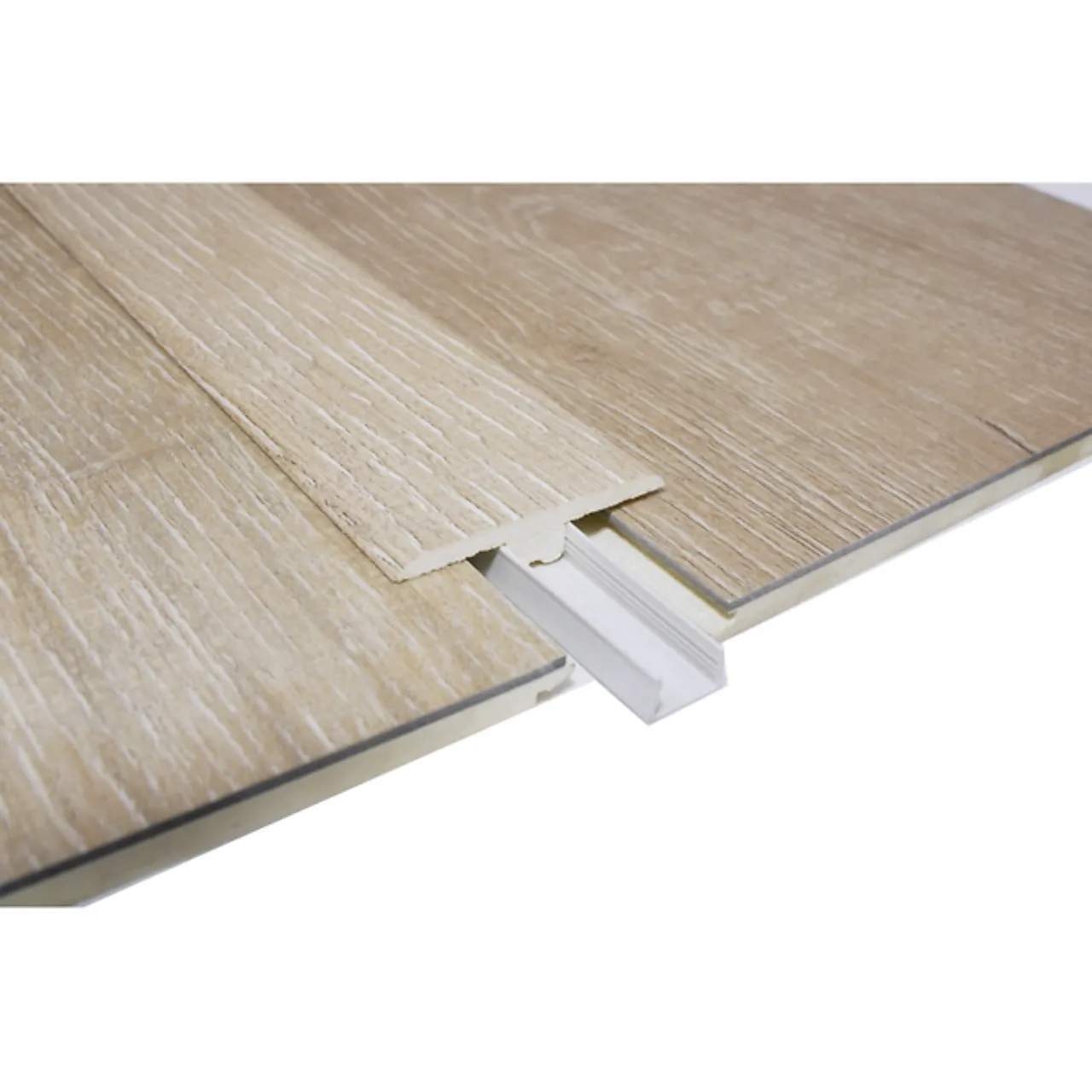 T-list til vinylgulv 8x45x2400 mm hvit eik