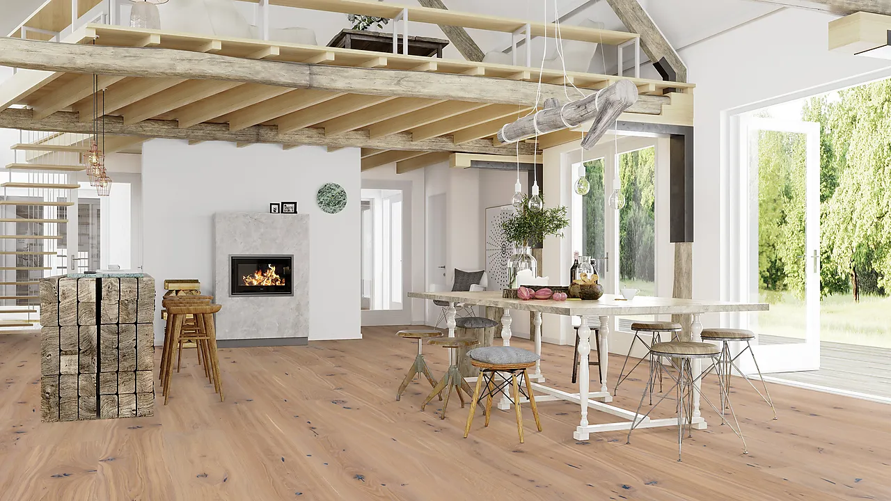 Parkett Eik Vintage White Chaletino oljet børst null - null - 2 - Miniatyr